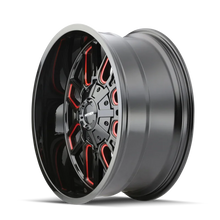 Load image into Gallery viewer, Mayhem 8107 Cogent 17x9 / 5x127 BP / -12mm Offset / 87.1mm Hub Black w/ Prism Red Wheel - Main Product View