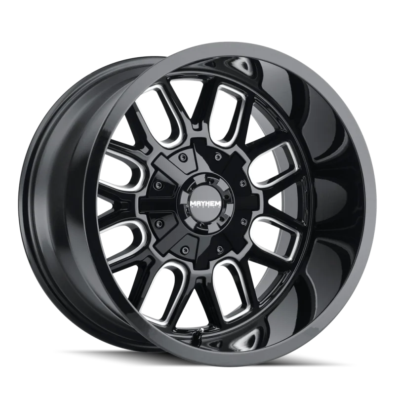 Mayhem 8107 Cogent 18x9 / 8x165.1 BP / 0mm Offset / 130.8mm Hub Gloss Black Milled Wheel