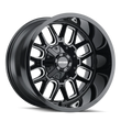 Load image into Gallery viewer, Mayhem 8107 Cogent 20x9 / 5x139.7 BP / 0mm Offset / 110mm Hub Black w/ Milled Spokes Wheel - Side View