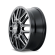 Load image into Gallery viewer, Mayhem 8107D Cogent Dually 20x8.25/8x165.1 BP/115mm Offset/121.3mm Hub Black w/ Milled Spokes Wheel - Side View
