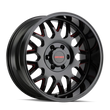Load image into Gallery viewer, Mayhem 8110 Tripwire 20x9 / 8x165.1 BP / 0mm Offset / 130.8mm Hub Black w/ Prism Red Wheel - Side View