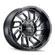 Load image into Gallery viewer, Mayhem 8111 Flywheel 20x9 / 5x127 BP / 0mm Offset / 87.1mm Hub Black w/ Milled Spokes Wheel - Side View