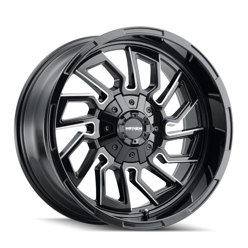 Mayhem 8111 Flywheel 20x9 / 5x127 BP / 0mm Offset / 87.1mm Hub Black w/ Milled Spokes Wheel - Side View
