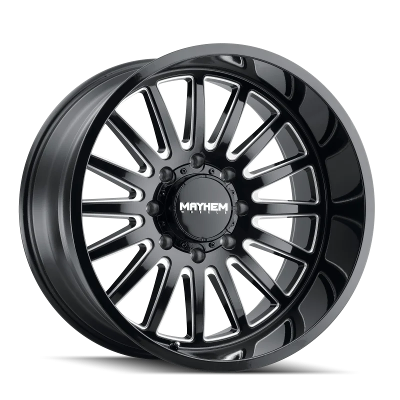 Mayhem 8114 Utopia 20x9 / 8x165.1 BP / 0mm Offset / 125.2mm Hub Black w/ Milled Spokes Wheel - Main Product View
