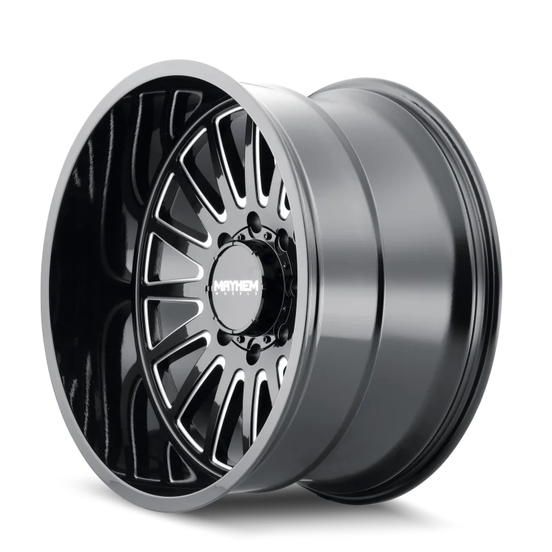 Mayhem 8114 Utopia 20x9 / 8x165.1 BP / 0mm Offset / 125.2mm Hub Black w/ Milled Spokes Wheel - Side View