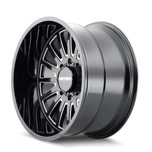 Load image into Gallery viewer, Mayhem 8114 Utopia 20x9 / 8x165.1 BP / 0mm Offset / 125.2mm Hub Black w/ Milled Spokes Wheel - Side View