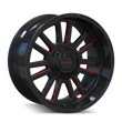 Load image into Gallery viewer, Mayhem 8115 Apollo 20x10 / 8x165.1 BP / -19mm Offset / 125.2mm Hub Black w/ Prism Red Wheel - Detail View