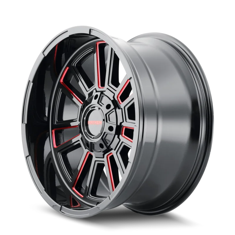 Mayhem 8115 Apollo 20x10 / 8x170 BP / -19mm Offset / 125.2mm Hub Black w/ Prism Red Wheel - Main Product View