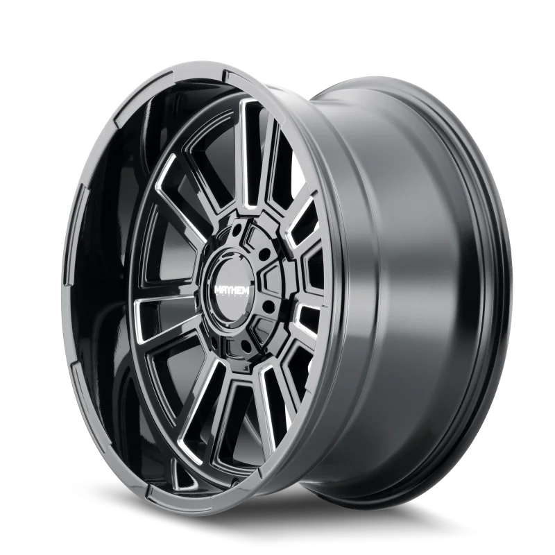 Mayhem 8115 Apollo 20x9 / 6x135 BP / 0mm Offset / 106mm Hub Black w/ Milled Spokes Wheel - Main Product View