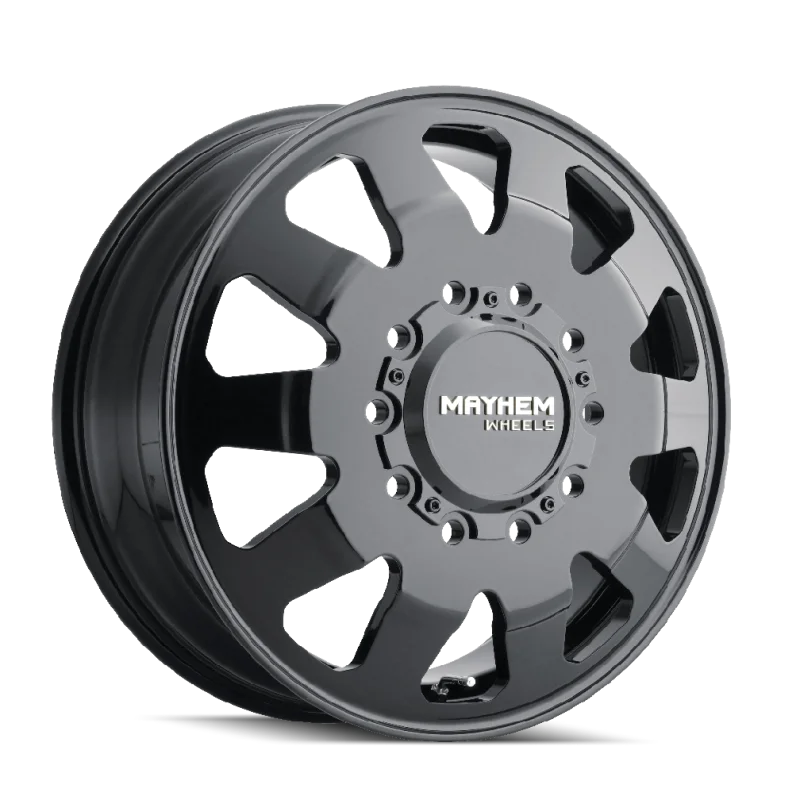 Mayhem 8181 Challenger Dually 22x8.25 / 10x225 BP / 169mm Offset / 170.1mm Hub Full Black Wheel - Side View