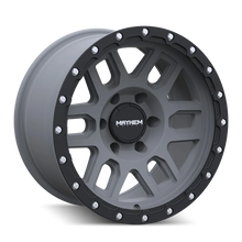 Load image into Gallery viewer, Mayhem 8304 Delta 17x9 / 6x139.7 BP / 0mm Offset / 106mm Hub Matte Gunmetal w/ Matte Black Lip Wheel - Side View