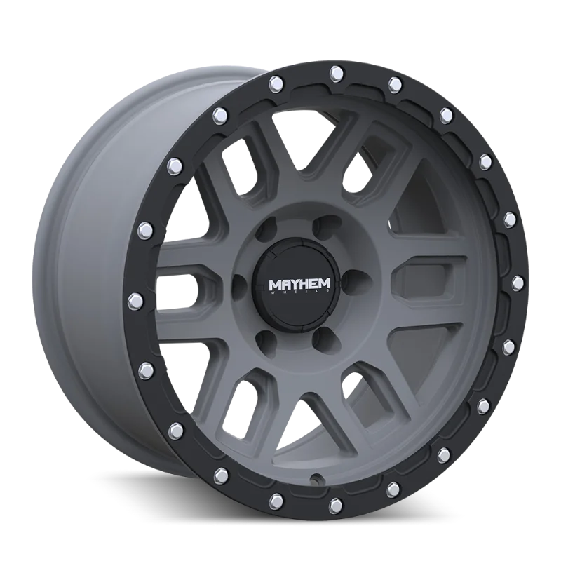 Mayhem 8304 Delta 17x9 / 6x139.7 BP / -12mm Offset / 106mm Hub Matte Gunmetal- Matte Black Lip Wheel - Side View