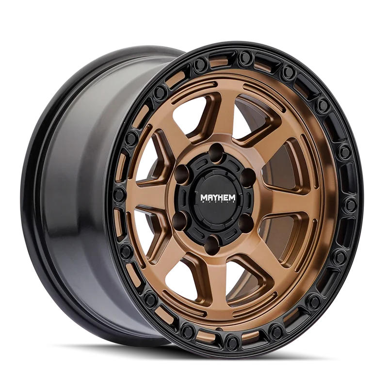 Mayhem 8306 Ridgeline 17x8.5 / 6x135 BP / -6mm Offset / 87.1mm Hub Satin Bronze/Black Lip Wheel