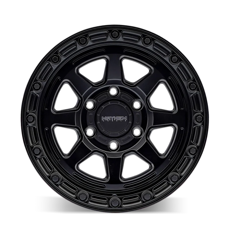Mayhem 8306 Ridgeline 17x8.5 / 6x139.7 BP / -6mm Offset / 106.1mm Hub Satin Black Wheel - Side View