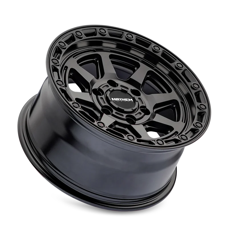 Mayhem 8306 Ridgeline 17x8.5 / 6x139.7 BP / -6mm Offset / 106.1mm Hub Satin Black Wheel - Back View