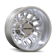 Load image into Gallery viewer, Mayhem Cogent Dually 8107D 17x6.5 8x210 BP 125mm Offset 154.2mm Bore Polished Wheel - Side View