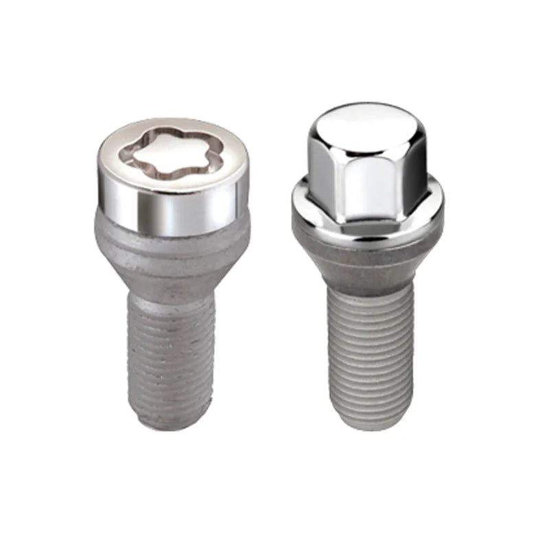 McGard 4 Lug Hex Install Kit w/Locks (Cone Seat Bolt) M12X1.25 / 17mm Hex / 22.0mm Shank L. - Chrome - Side View