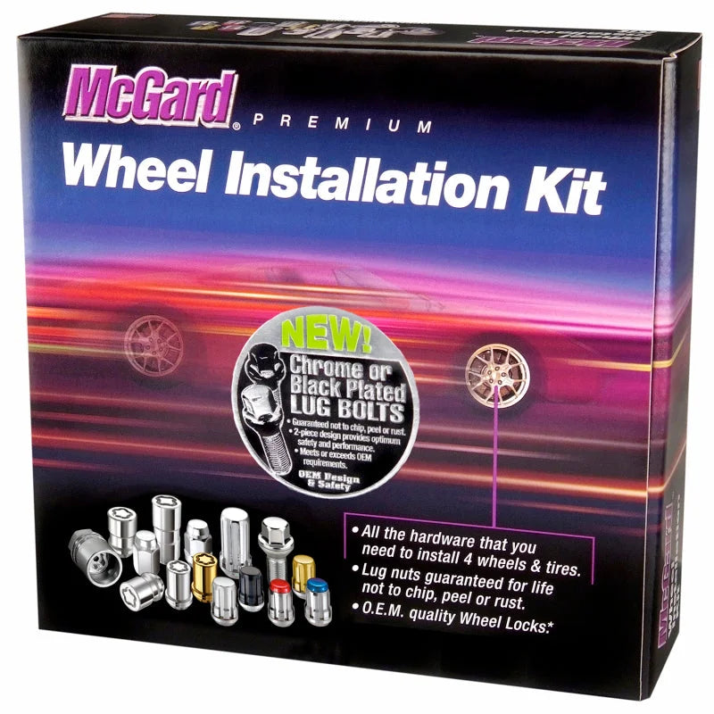 McGard 5 Lug Hex Install Kit w/Locks (Cone Seat Bolt) M12X1.5 / 17mm Hex / 25.5mm Shank L. - Chrome - Back View