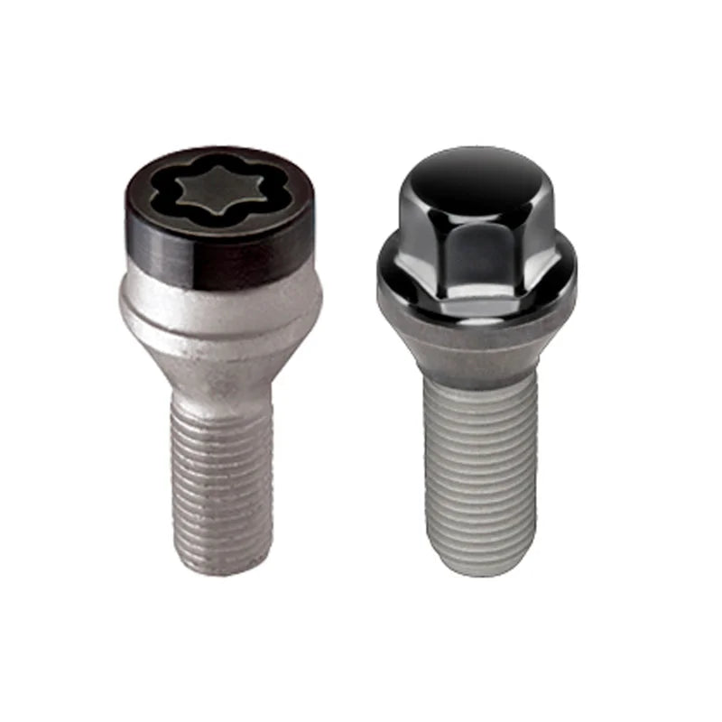 McGard 5 Lug Hex Install Kit w/Locks (Cone Seat Bolt) M14X1.5 / 17mm Hex / 28.0mm Shank L. - Black - Side View