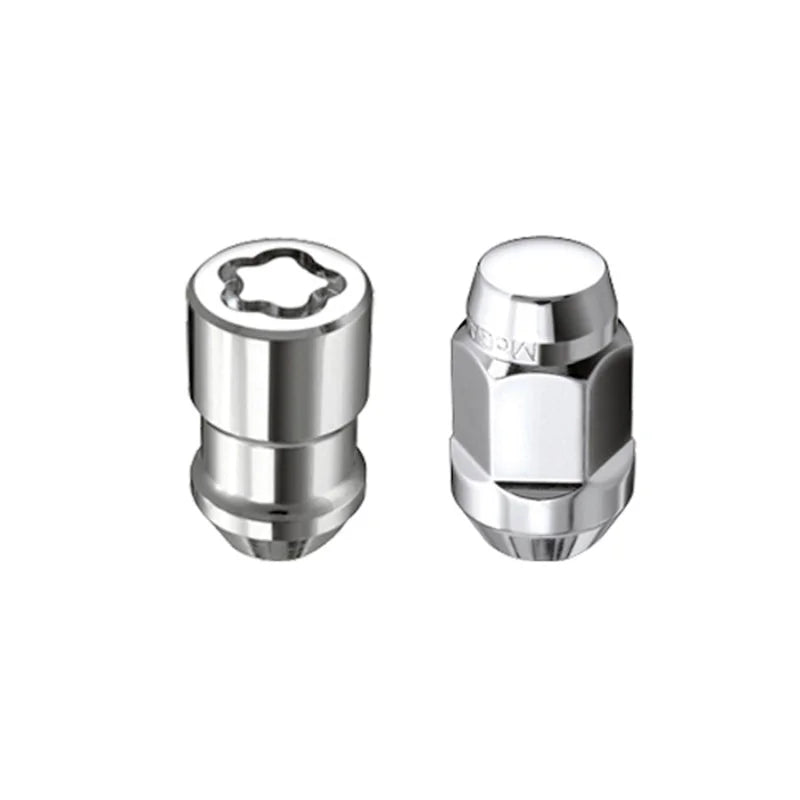 McGard 5 Lug Hex Install Kit w/Locks (Cone Seat Nut / Bulge) 1/2-20 / 3/4 Hex / 1.45in. L - Chrome - Side View
