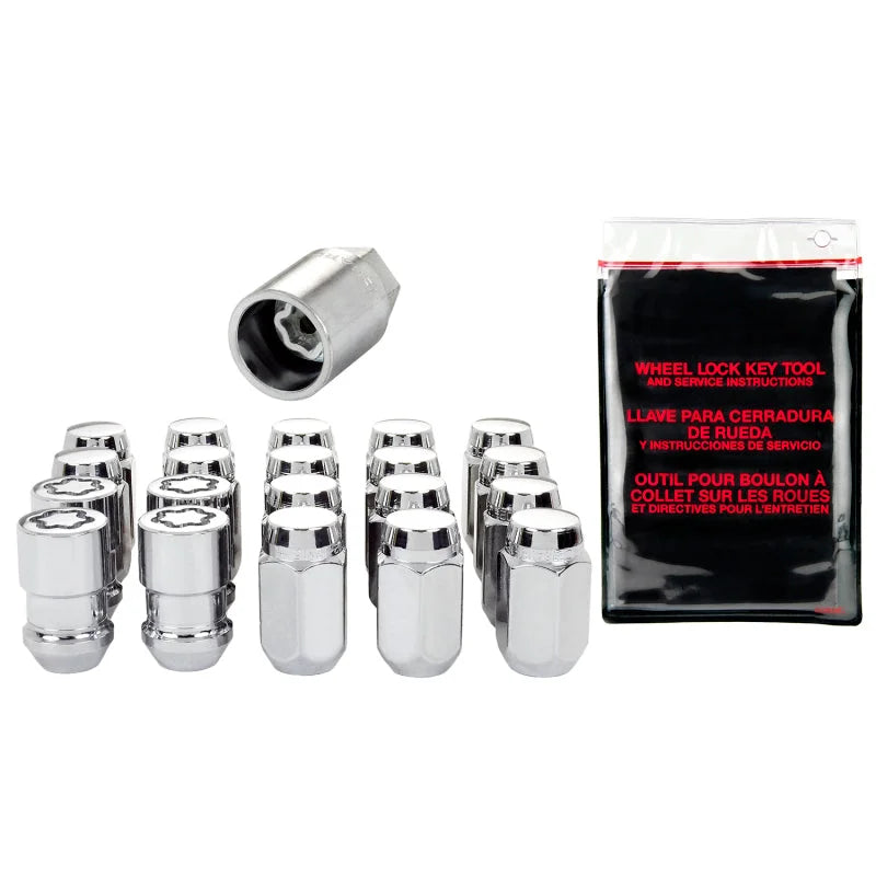 McGard 5 Lug Hex Install Kit w/Locks (Cone Seat Nut) 7/16-20 / 13/16 Hex / 1.5in. Length - Chrome - Back View