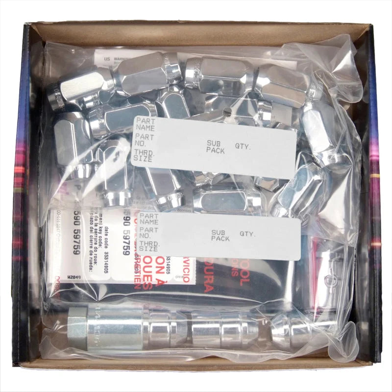 McGard 5 Lug Hex Install Kit w/Locks (Cone Seat Nut) 7/16-20 / 13/16 Hex / 1.5in. Length - Chrome - Installation View
