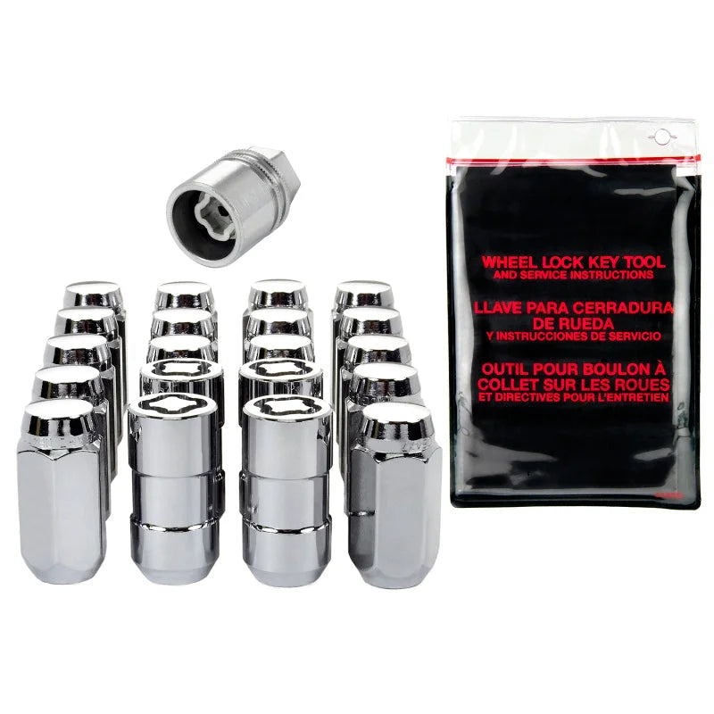 McGard 5 Lug Hex Install Kit w/Locks (Cone Seat Nut) 9/16-18 / 7/8 Hex / 1.75in. Length - Chrome - Side View