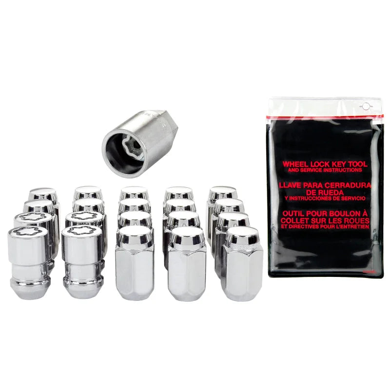 McGard 5 Lug Hex Install Kit w/Locks (Cone Seat Nut) M12X1.5 / 13/16 Hex / 1.5in. Length - Chrome - Back View