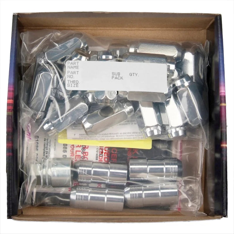 McGard 5 Lug Hex Install Kit w/Locks (Cone Seat Nut) M14X1.5 / 13/16 Hex / 1.945in. Length - Chrome - Installation View