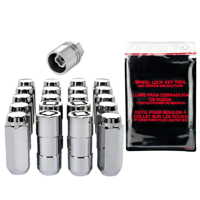 McGard 5 Lug Hex Install Kit w/Locks (Cone Seat Nut) M14X2.0 / 13/16 Hex / 2.25in. Length - Chrome - Back View