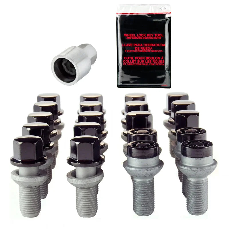 McGard 5 Lug Hex Install Kit w/Locks (Radius Seat Bolt) M14X1.5 / 17mm Hex / 27.5mm Shank L. - Black - Side View