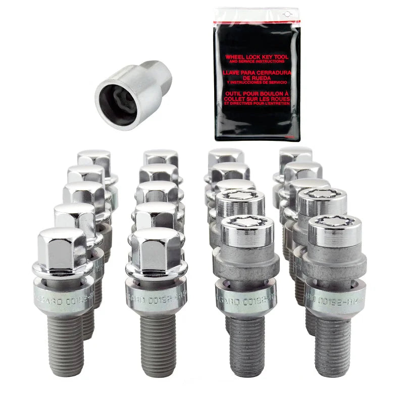 McGard 5 Lug Hex Install Kit w/Locks (Radius Seat Bolt) M14X1.5 / 17mm Hex / 28.1mm Shank L - Chrome - Side View