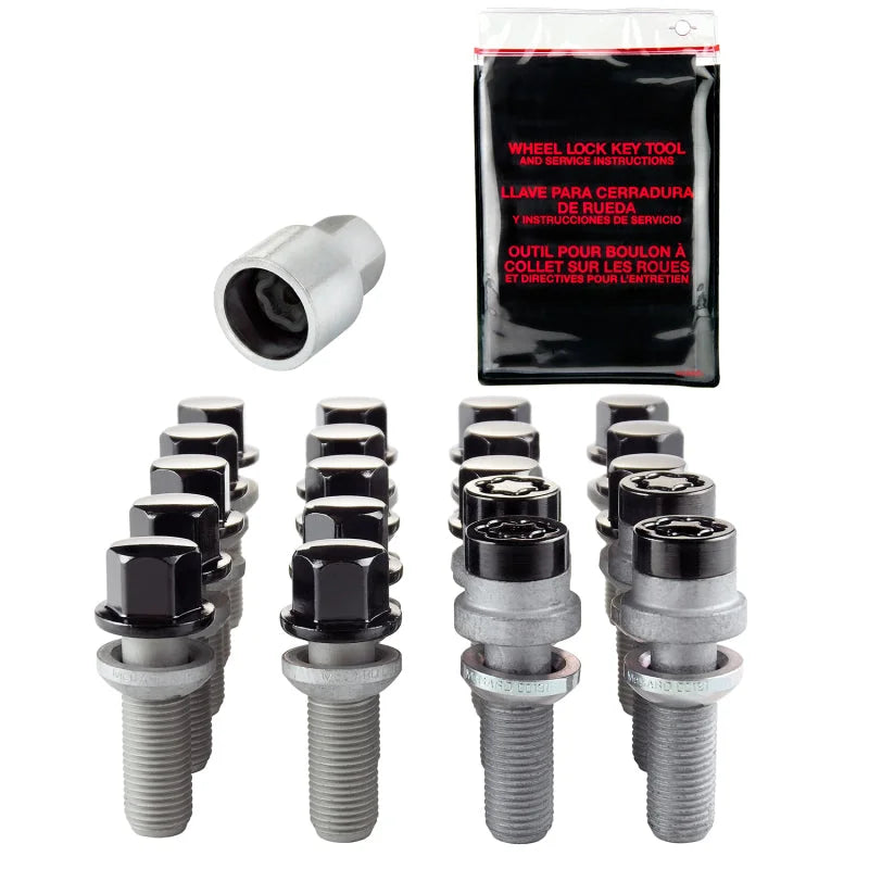 McGard 5 Lug Hex Install Kit w/Locks (Radius Seat Bolt) M14X1.5 / 17mm Hex / 35.4mm Shank L. - Black - Back View