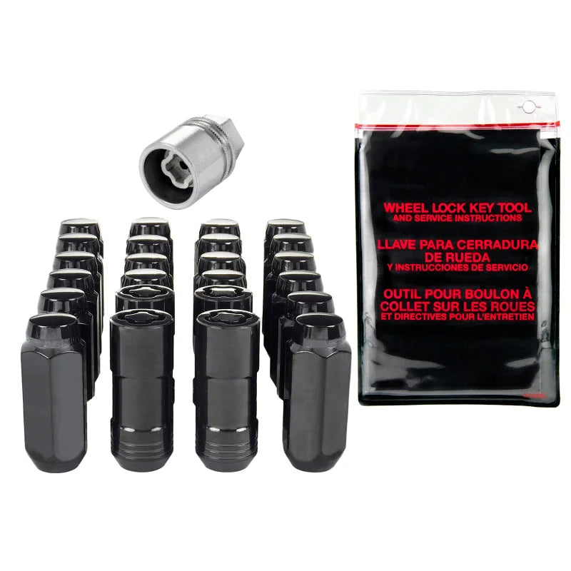 McGard 6 Lug Hex Install Kit w/Locks (Cone Seat Nut) M14X2.0 / 13/16 Hex / 2.25in. Length - Black - Side View