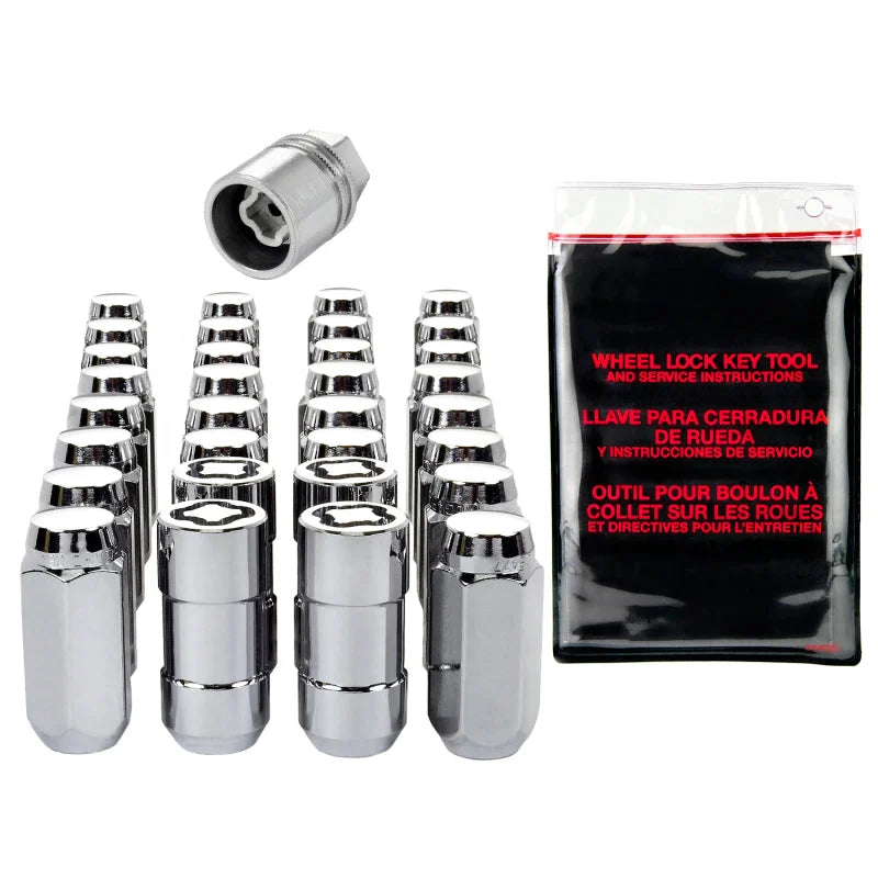McGard 8 Lug Hex Install Kit w/Locks (Cone Seat Nut) 9/16-18 / 13/16 Hex / 1.75in. Length - Chrome - Back View