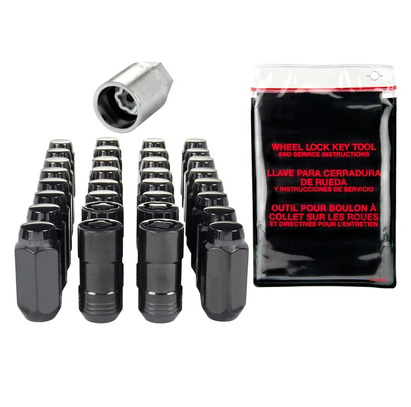 McGard 8 Lug Hex Install Kit w/Locks (Cone Seat Nut) M14X1.5 / 13/16 Hex / 1.945in. Length - Black - Installation View