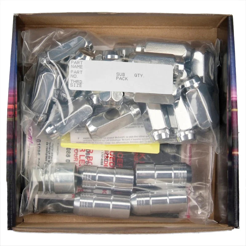 McGard 8 Lug Hex Install Kit w/Locks (Cone Seat Nut) M14X1.5 / 22mm Hex / 1.635in. Length - Chrome - Installation View