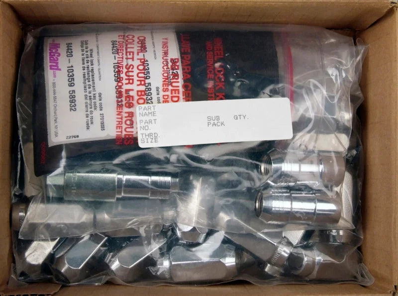 McGard 8 Lug Hex Install Kit w/Locks (Cone Seat Nut) M14X1.5 / 22mm Hex / 1.945in. Length - Chrome - Installation View