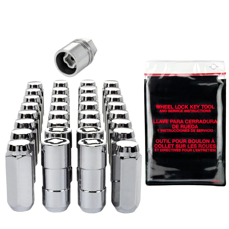 McGard 8 Lug Hex Install Kit w/Locks (Cone Seat Nut) M14X2.0 / 13/16 Hex / 2.25in. Length - Chrome - Main Product View