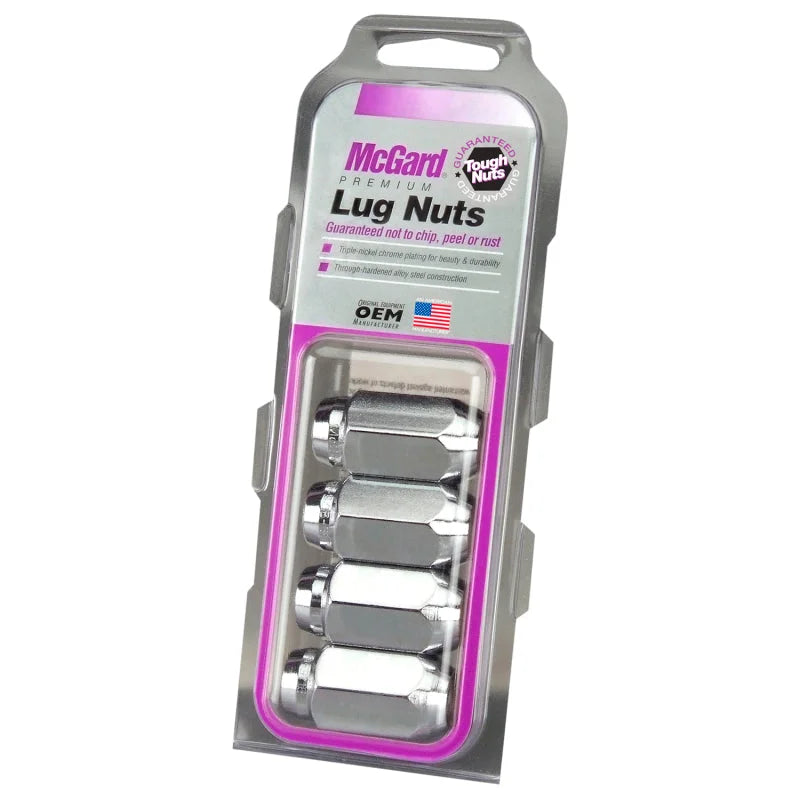 McGard Hex Lug Nut (Cone Seat) 9/16-18 / 7/8 Hex / 1.75in. Length (4-Pack) - Chrome - Detail View