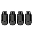 Load image into Gallery viewer, McGard Hex Lug Nut (Cone Seat Bulge Style) M14X1.5 / 22mm Hex / 1.945in. Length (4-Pack) - Black - Back View
