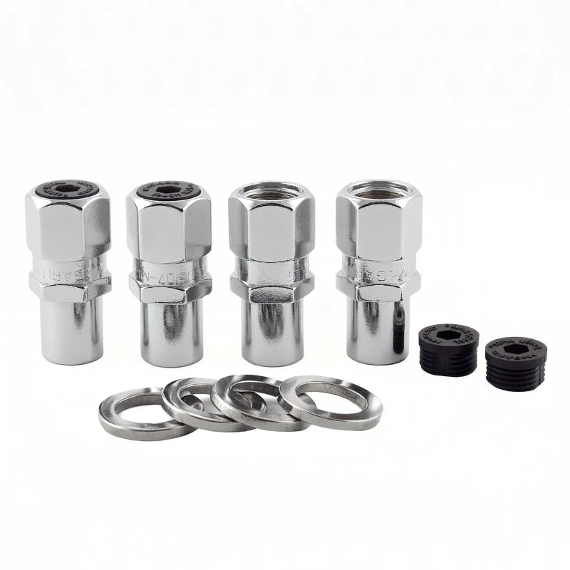 McGard Hex Lug Nut (Drag Racing Reg. Shank) 1/2-20 / 13/16 Hex / 1.86in. Length (4-Pack) - Chrome - Detail View