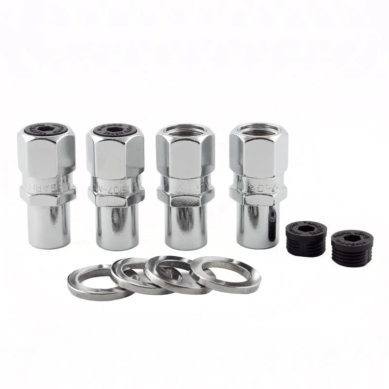 McGard Hex Lug Nut (Drag Racing Reg. Shank) M12X1.5 / 13/16 Hex / 1.86in. Length (4-Pack) - Chrome - Side View