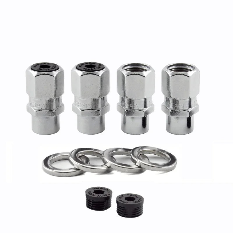 McGard Hex Lug Nut (Drag Racing Short Shank) 1/2-20 / 13/16 Hex / 1.6in. Length (4-Pack) - Chrome - Side View