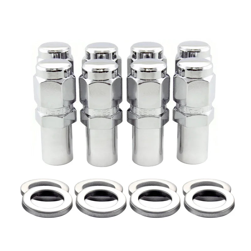 McGard Hex Lug Nut (Long Shank - 1in. / Duplex) - 9/16-18 / 7/8 Hex / 2.425in. L (8-Pack) - Chrome - Main Product View
