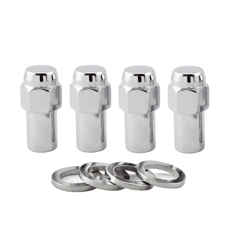 McGard Hex Lug Nut (Long Shank - .946in.) 1/2-20 / 13/16 Hex / 1.85in. Length (4-Pack) - Chrome - Main Product View