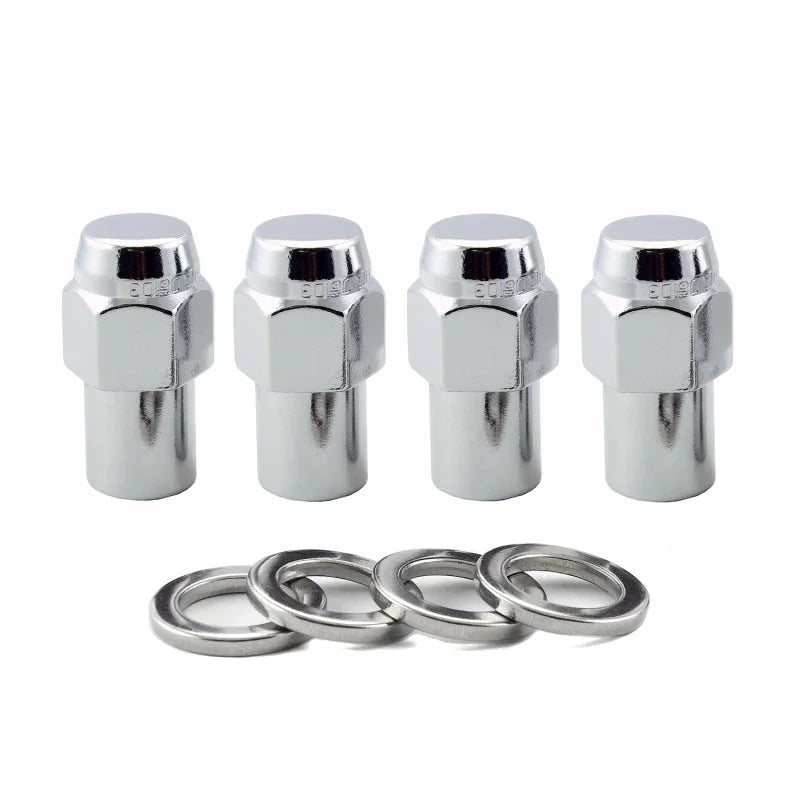 McGard Hex Lug Nut (Reg. Shank - .746in.) M12X1.25 / 13/16 Hex / 1.65in. Length (4-Pack) - Chrome - Side View