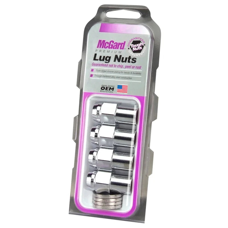 McGard Hex Lug Nut (Reg. Shank - .746in.) M12X1.25 / 13/16 Hex / 1.65in. Length (4-Pack) - Chrome - Detail View