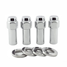 Load image into Gallery viewer, McGard Hex Lug Nut (X-Long Shank) M12X1.5 CTR Washer / 13/16 Hex / 2.27in. Length (4-Pack) - Chrome - Side View