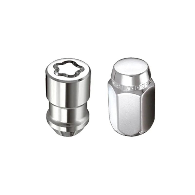 McGard Jeep Wrangler Hex Install Kit (Cone Seat) 1/2-20 / 13/16 Hex (18 Lug Nuts / 5 Locks) - Chrome - Side View